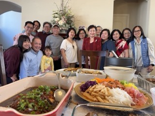 Families from our church community sharing a meal.