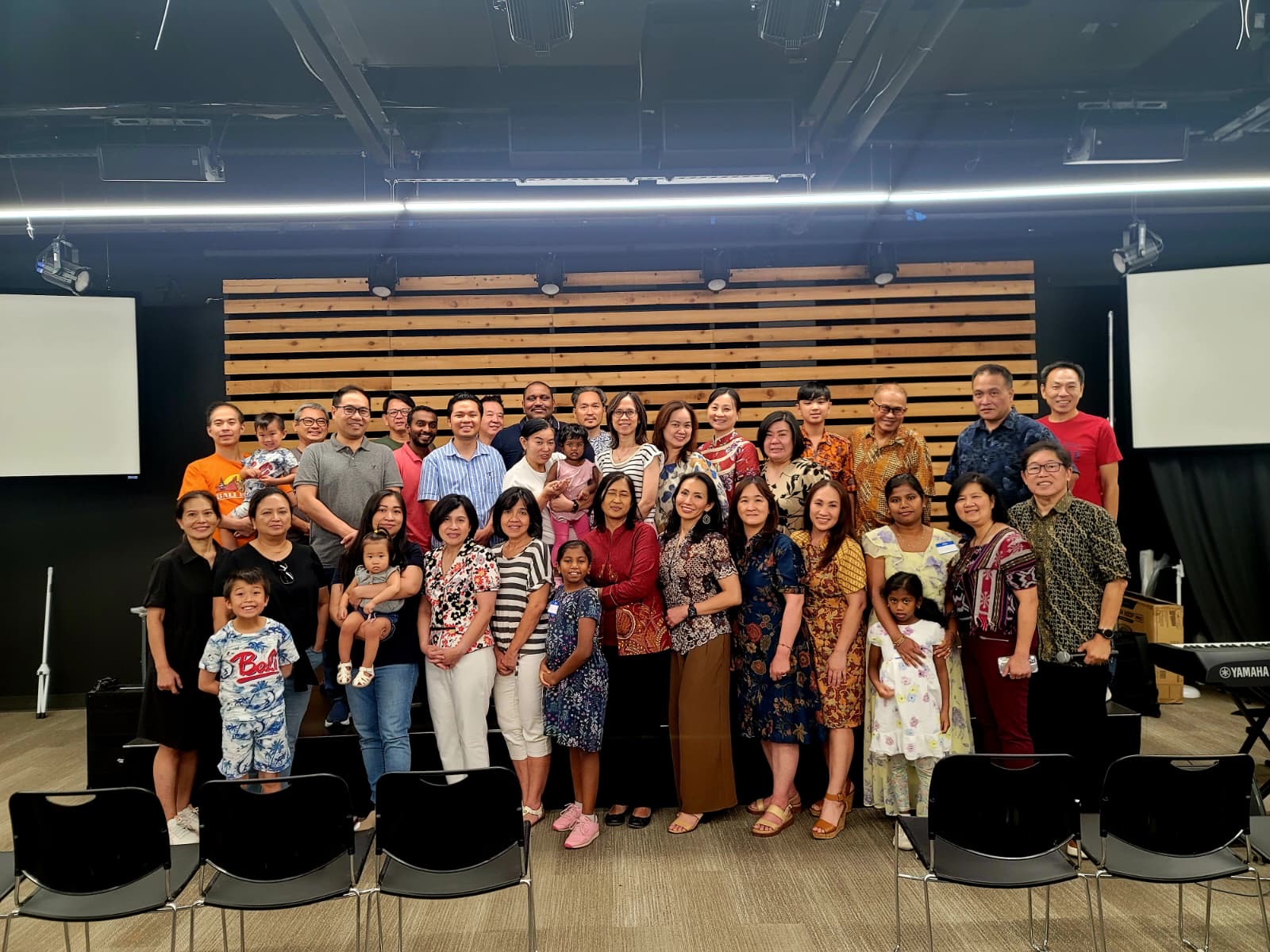 A photo of our church family gathering together.